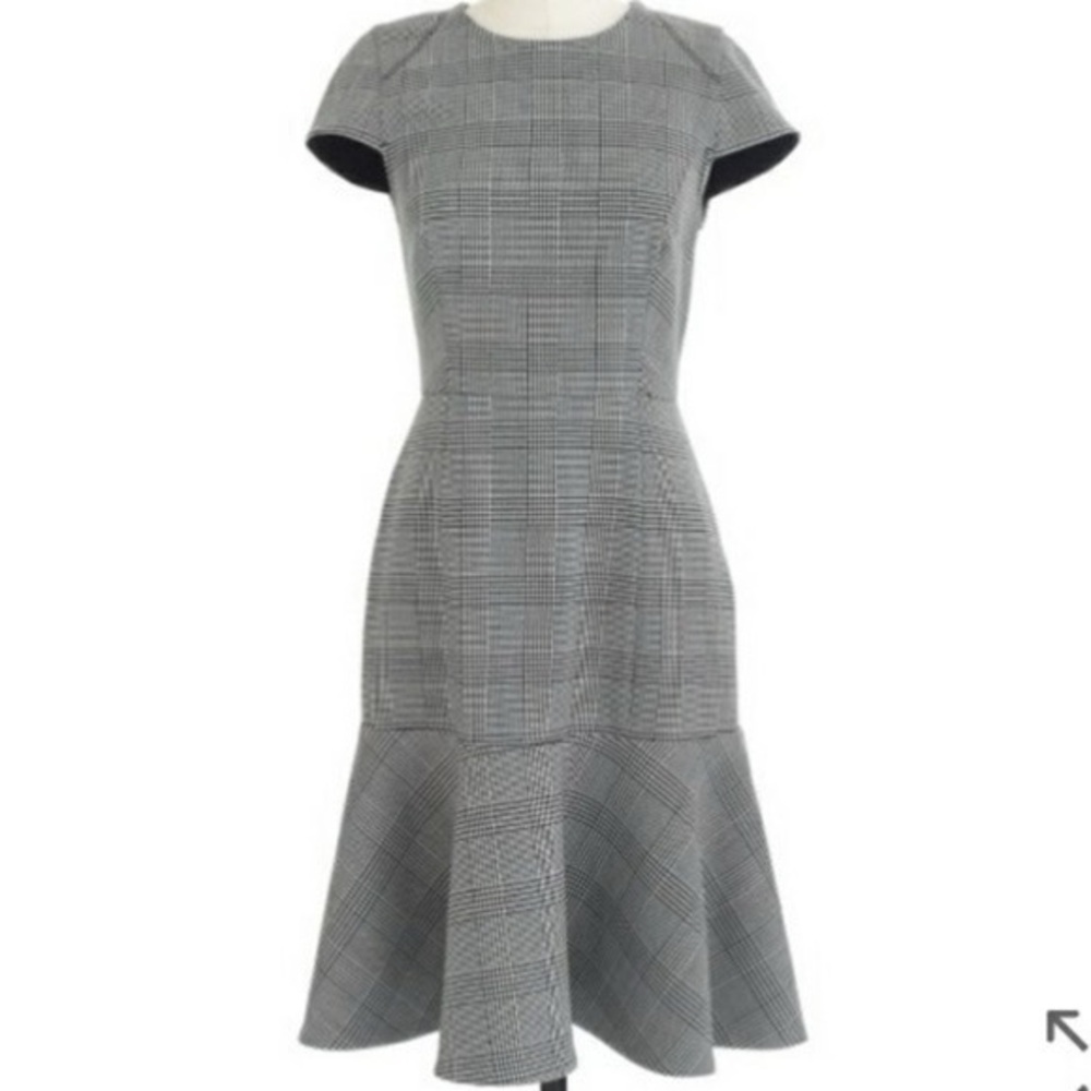 J.Crew Glen Plaid Flounce Hem Dress – Size 2 – Classic Workwear Elegance